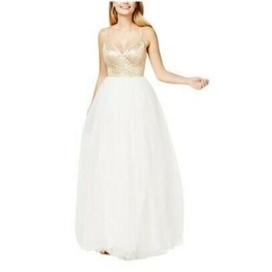 Say Yes to the PROM Gold Glitter dress Size 13/14